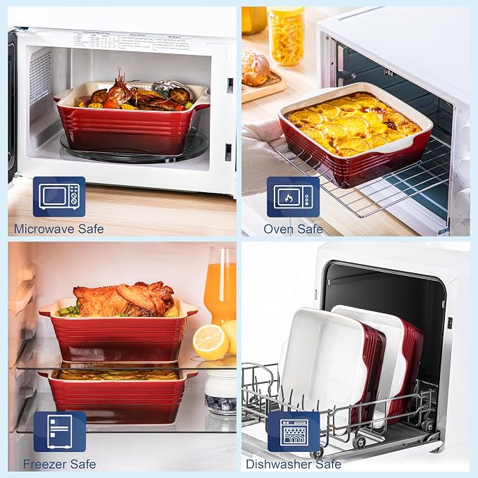 LOVECASA 8x8 inch Baking Pan, 2 Quart Square Cake Pan Baking Dish - Image 5