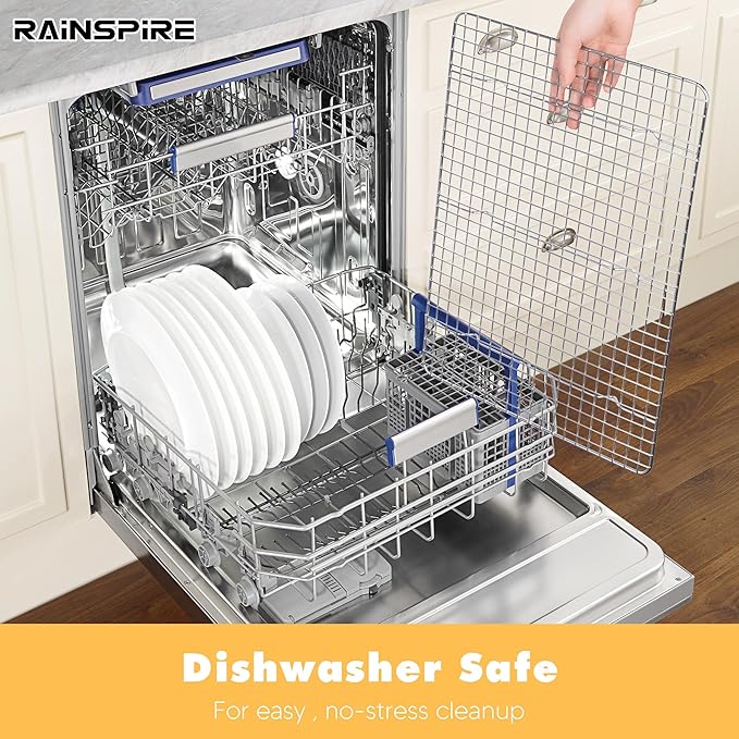 Oven-Safe Dishwasher-Safe 100% 304 Stainless Steel Cooling Rack 10" x 15" Heavy - Image 5