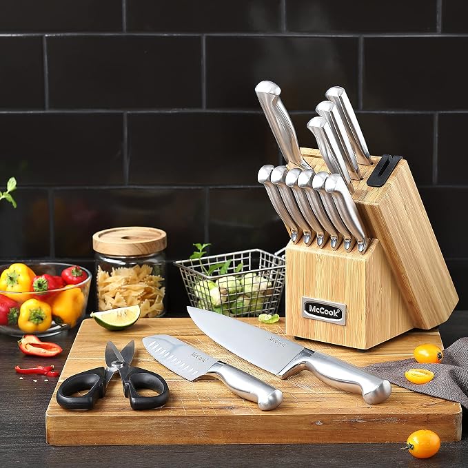 McCook® Knife Sets, German Stainless Steel Knife Block Sets - Image 5