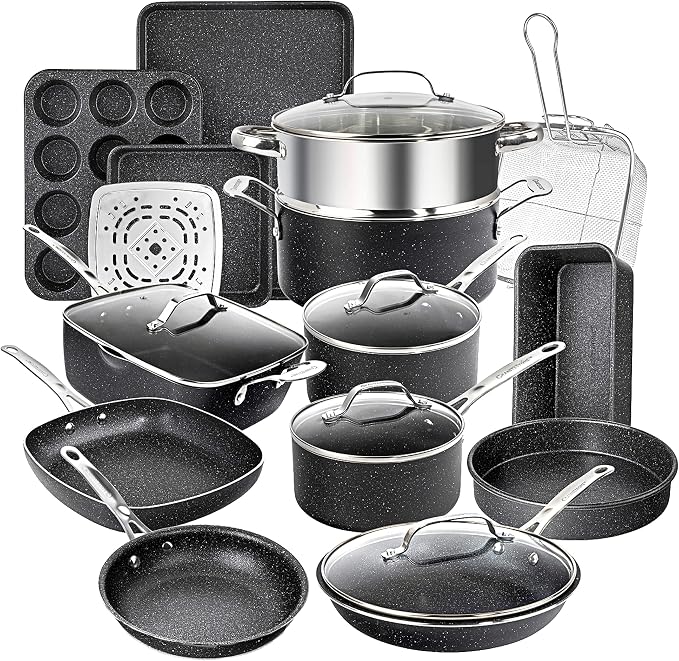 Granitestone 20 Pc Pots and Pans Set Nonstick Kitchen Cookware Set by Granitestone+