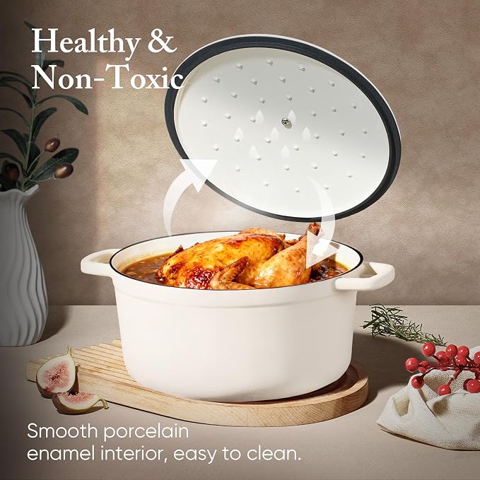 CAROTE Enameled Cast Iron Dutch Oven Pot - Image 4