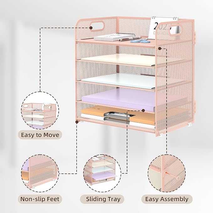 Supeasy 5 Trays Paper Organizer Letter Tray - Image 3