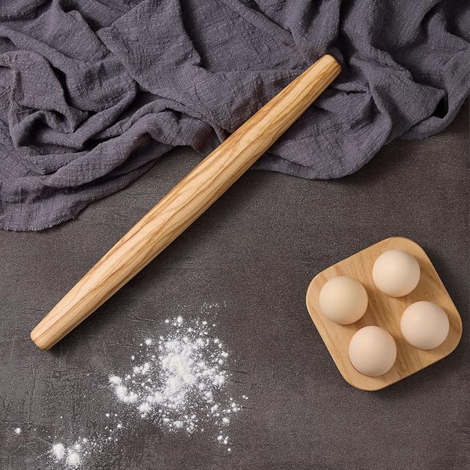 Olive Wood French Rolling Pin, 15 Inch Wooden Rolling Pin - Image 3