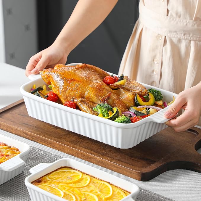 MALACASA Casserole Dishes for Oven, Porcelain Baking Dishes, Ceramic Bakeware - Image 8