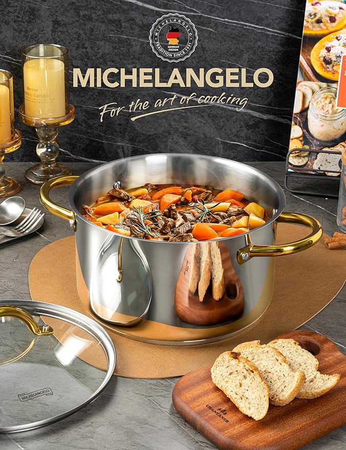 MICHELANGELO Stainless Steel Pots - 6 Qt Induction Pot - Image 7