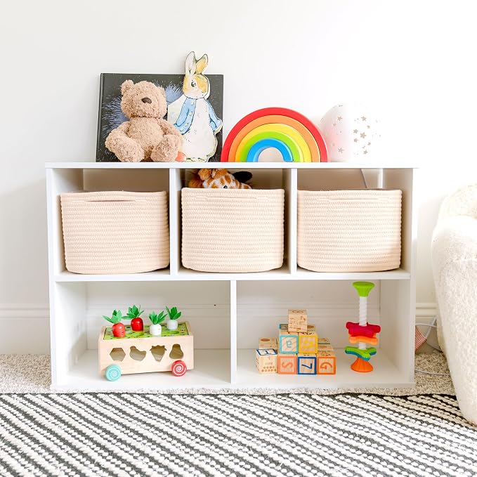 NaturalCozy Storage Cubes 9”x9”x7”Cotton Rope Woven Baskets - Image 3