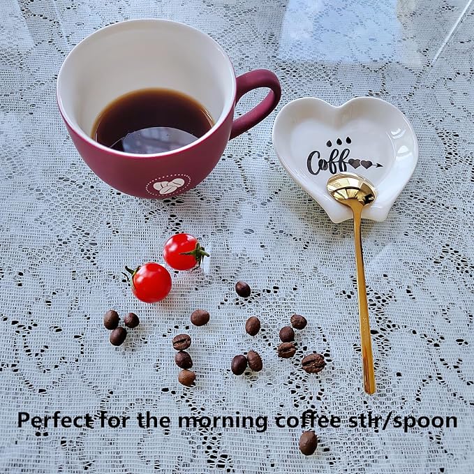 Heart-shaped Coffee Spoon Rest, Mini Coffee Spoon Holder, Coffee Stirrers - Image 4