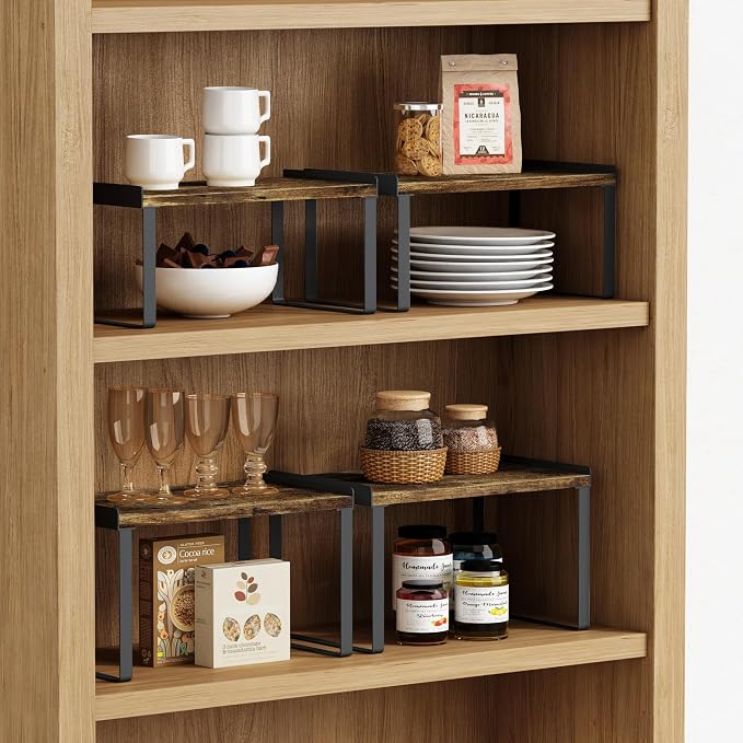 Goozii Kitchen Cabinet Organizers and Storage Shelves, Rustic Farmhouse Desk - Image 4
