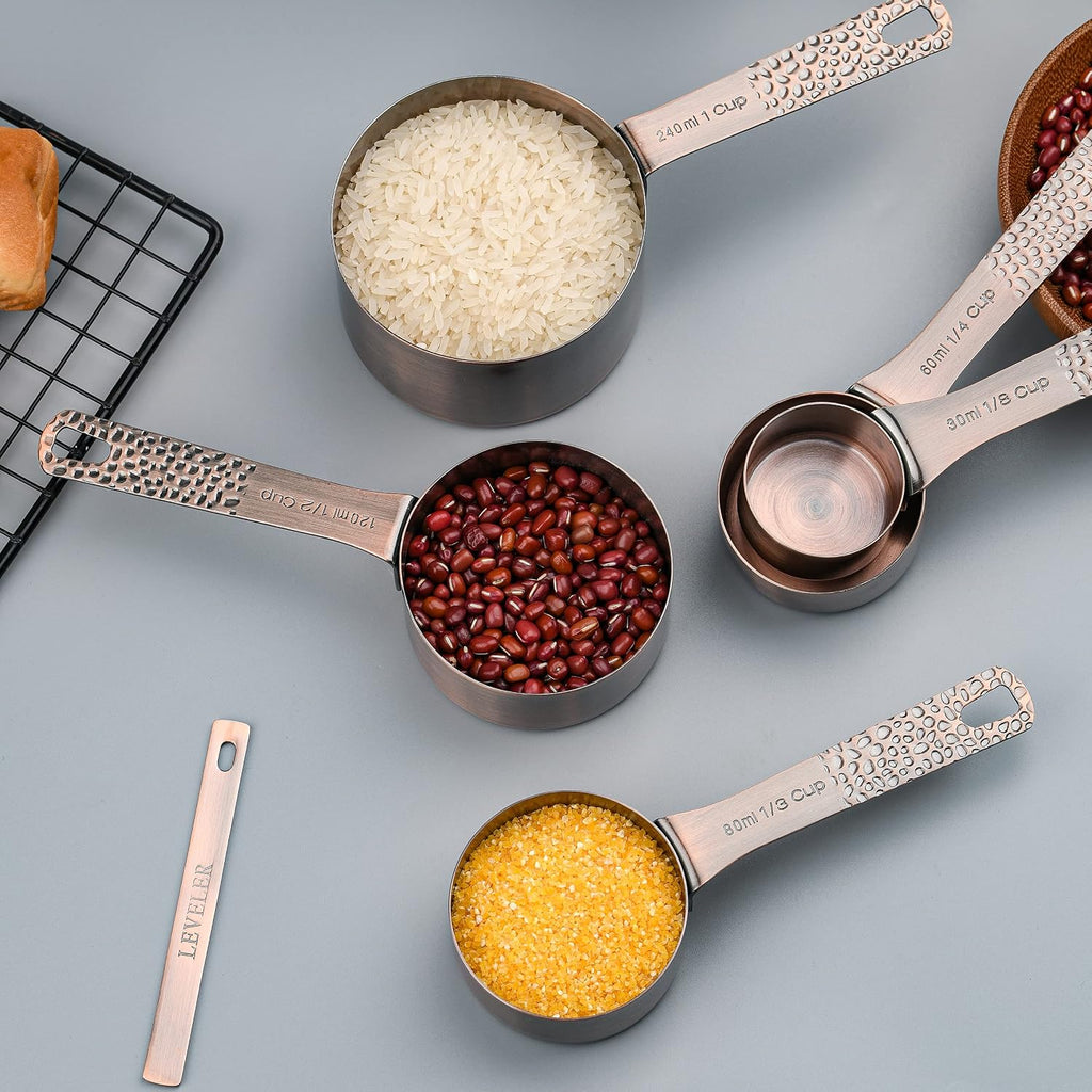 Copper Measuring Cups and Spoons Set 13, Stainless Steel Measuring