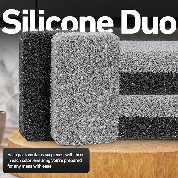 Casanero 6 Pack Silicone Dish Sponges, Heavy Duty Non Scratch Sponges - Image 2