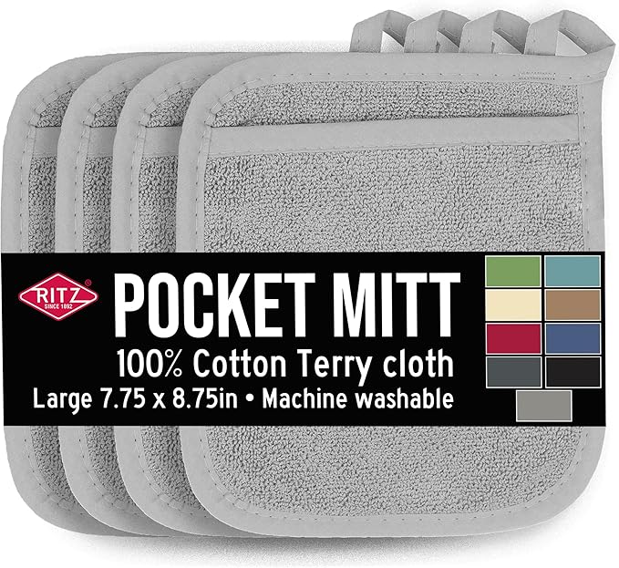 RITZ Terry Pocket Mitt & Hot Pad: Unparalleled Heat Resistant, Durable 100% by Ritz+Foodservice