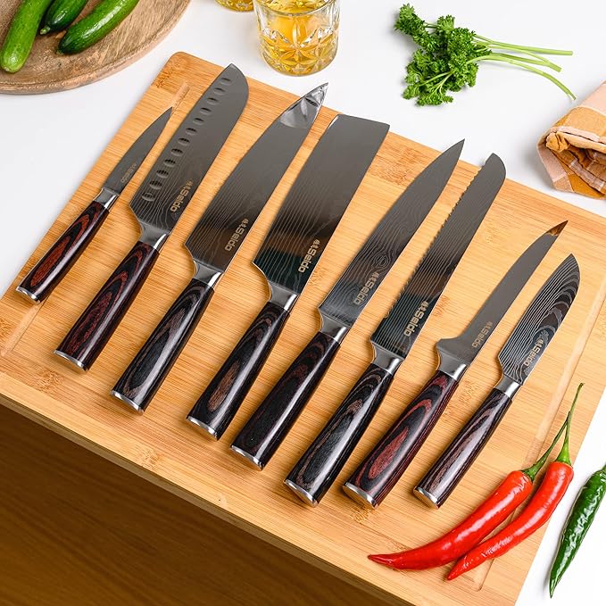 Seido Knives Master Chef Knife Set, 8-Piece Kitchen Knife Set, High-Carbon - Image 5