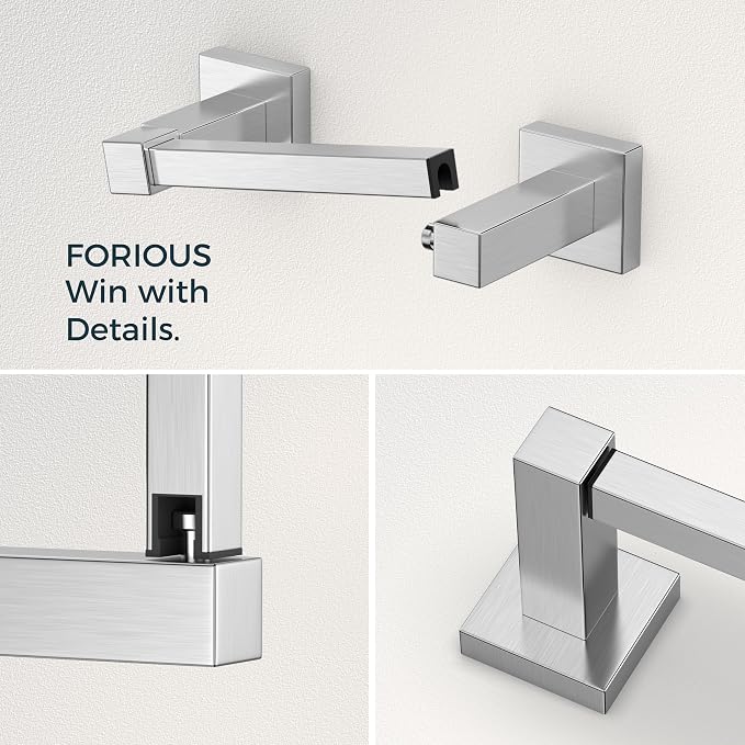 FORIOUS Toilet Paper Holder and Hand Towel Ring Set, SUS 304 Stainless Steel - Image 4