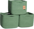NaturalCozy Storage Cubes 9”x9”x7”Cotton Rope Woven Baskets by NaturalCozy