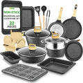 NutriChef 22‑Piece Non‑Stick Ceramic Pots and Pans Set – by NutriChef%E2%84%A2Kitchen