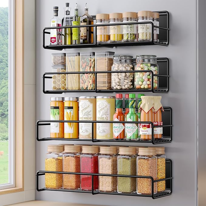 Mystozer 4 Pack Magnetic Spice Rack by Mystozer