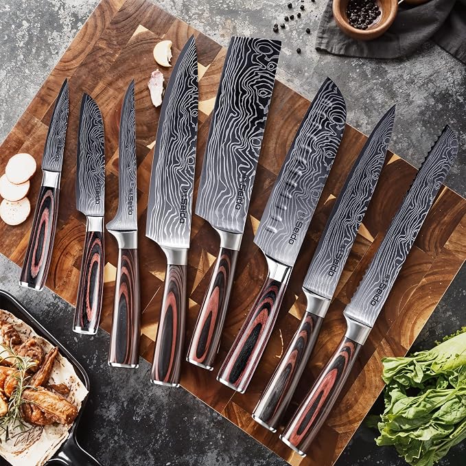 Seido Knives Master Chef Knife Set, 8-Piece Kitchen Knife Set, High-Carbon - Image 2