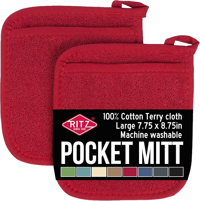 RITZ Terry Pocket Mitt & Hot Pad: Unparalleled Heat Resistant, Durable 100% by Ritz+Foodservice