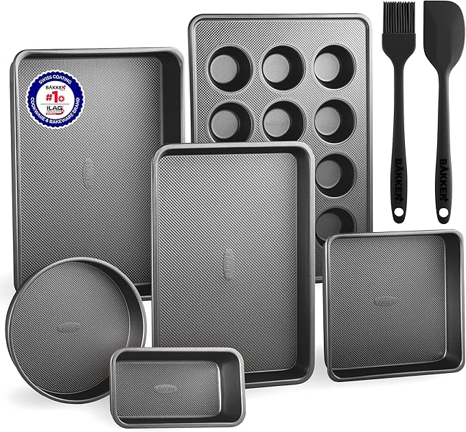 Bakeware Set – 8 Piece – Non-Stick Professional Home Bakeware – Multi Sized by Unknown