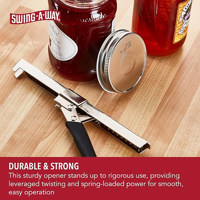 Swing-A-Way Comfort Grip Jar Opener, Adjustable Multifunctional Stainless Steel - Image 4