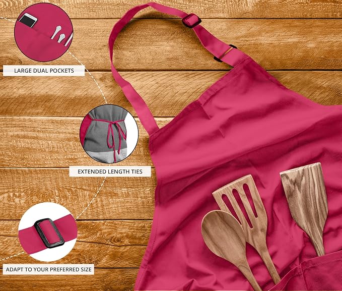 Utopia Kitchen 10 Pack Bib Apron Adjustable - Image 3