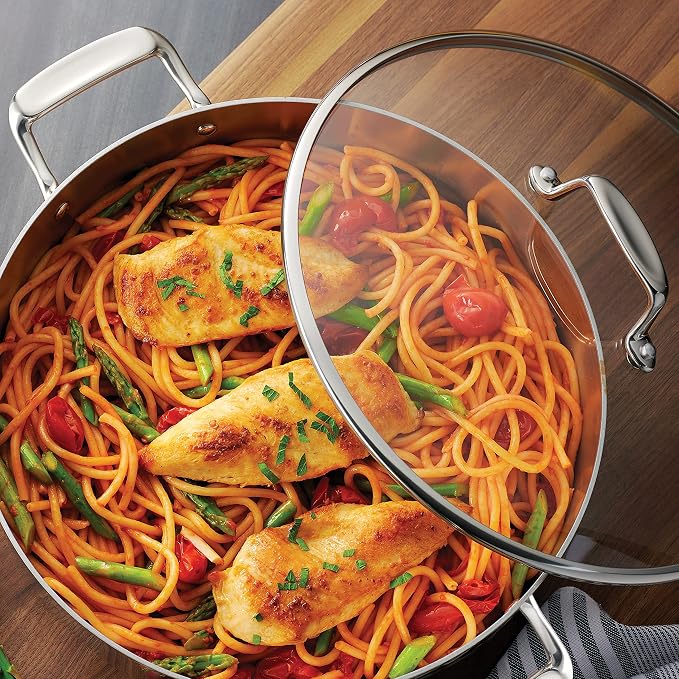 Tramontina Tri-Ply Clad Stainless Steel 6-Quart Braiser Pan - Image 2