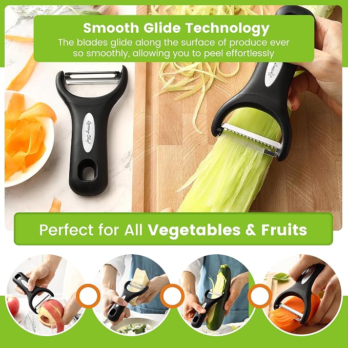 Spring Chef Premium Y & Vegetable Julienne Peeler Set - Image 4