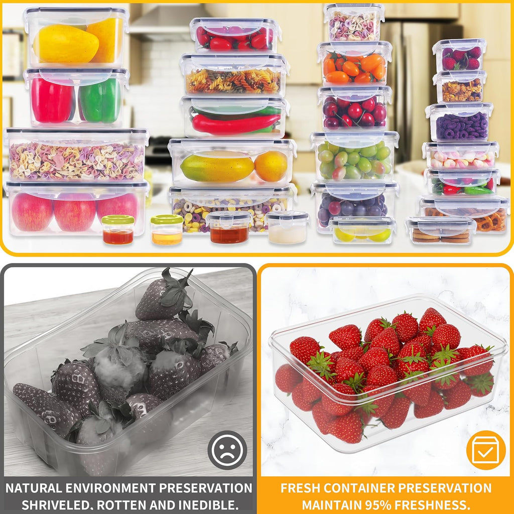 52 PCS Large Food Storage Containers with Lids Airtight, BPA-Free