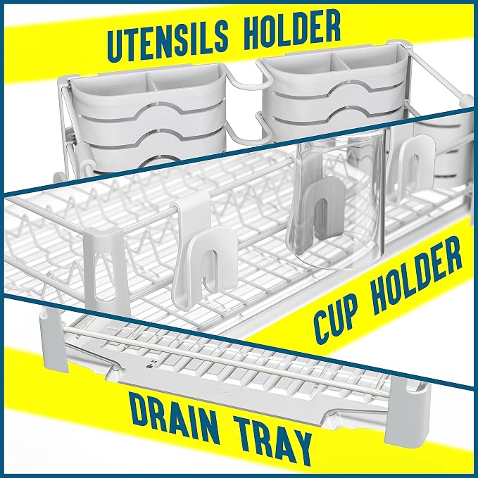 Simple Houseware White Dish Drying Rack - Image 3