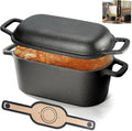 Oval Dutch Oven for Bread Baking, Pre-seasoned Cast Iron Bread Pans for by FLAVORIX