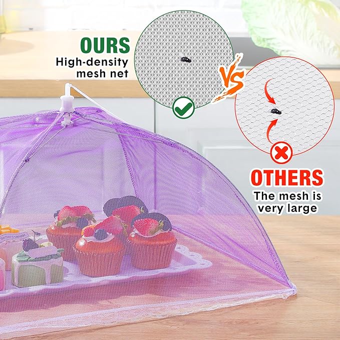 Tanlade 16 Pcs Mesh Food Cover Food Tent Set Reusable Collapsible Pop up Food - Image 4