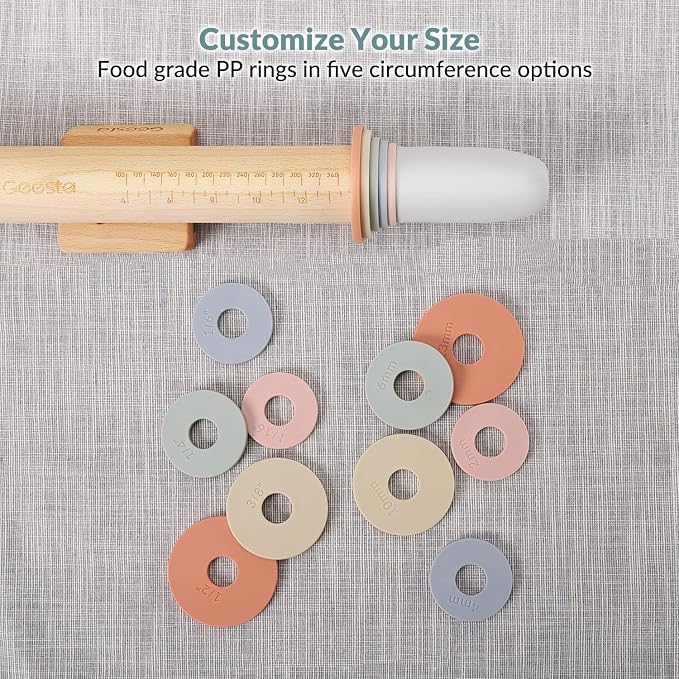 Geesta Adjustable Wood Rolling Pin - Image 3