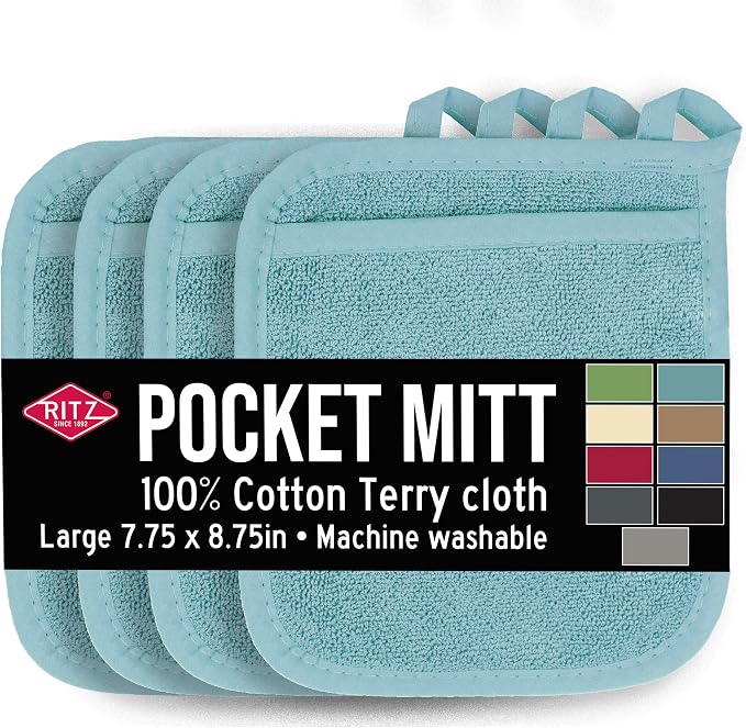 RITZ Terry Pocket Mitt & Hot Pad: Unparalleled Heat Resistant, Durable 100% by Ritz+Foodservice