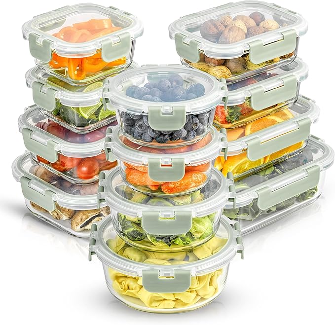 JoyJolt 24pc Borosilicate Glass Storage Containers by JoyJolt