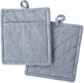 DII 100% Cotton Solid Chambray Kitchen Set, Potholders, 2 Piece by DII