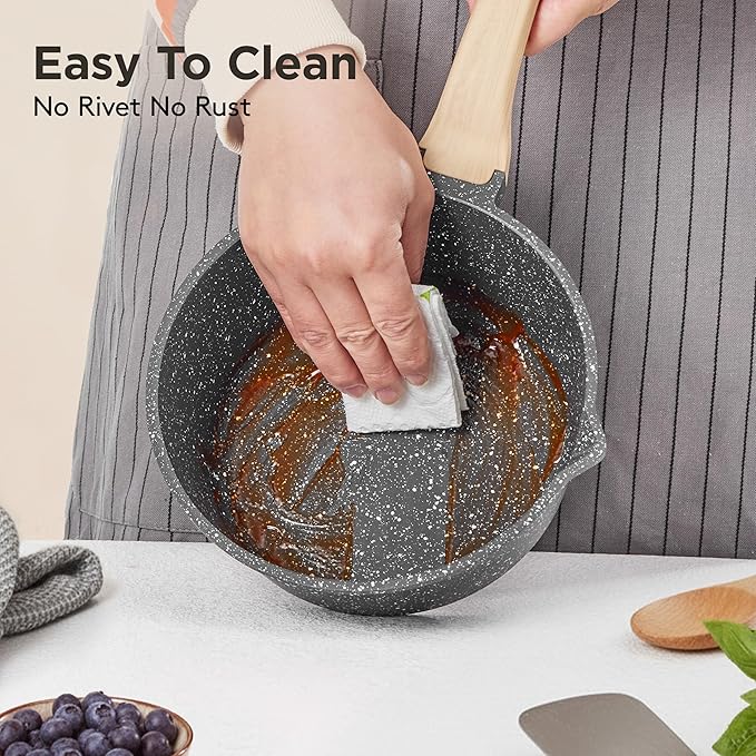 Sauce Pan with Lid, Non stick Small Cooking Pot 1.5Qt, Lightweight Non Stick - Image 5