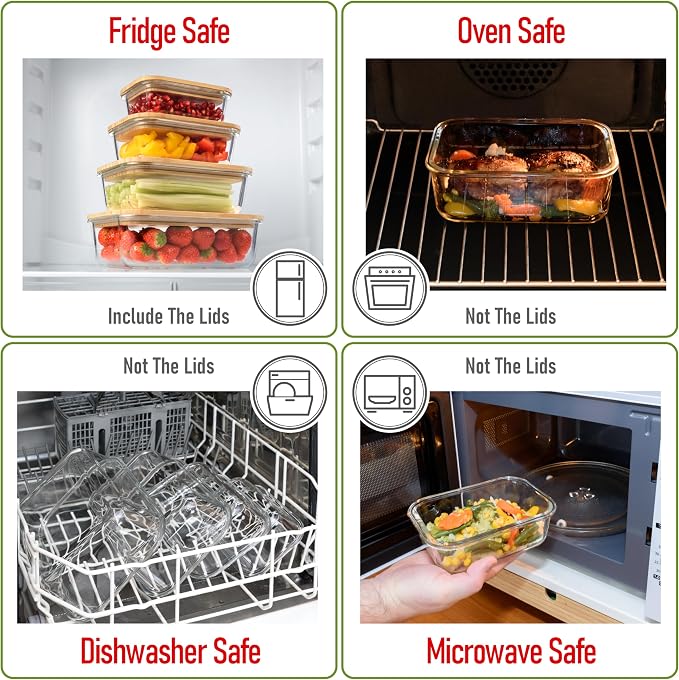 Set of 4 Stackable Space-Saving Nesting Glass Containers - Image 5