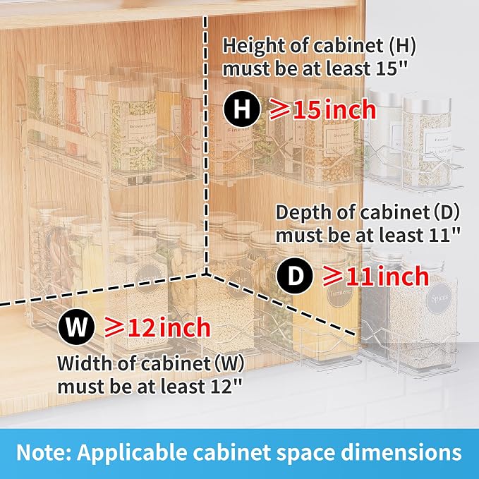 BOIVSHI Spice Rack Organizer, Heavy Duty Vertical Spice Rack Pull Out - Image 2