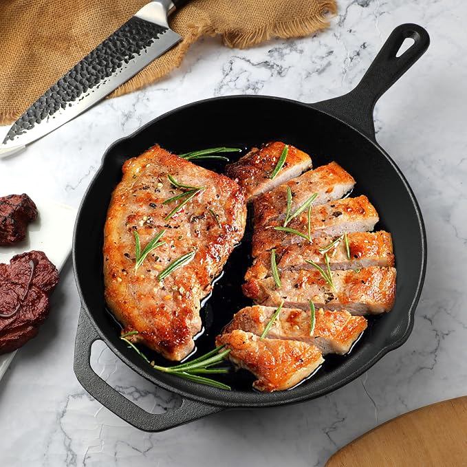 10 Inch Cast Iron Skillet, Pre-Seasoned Frying Pan - Image 5