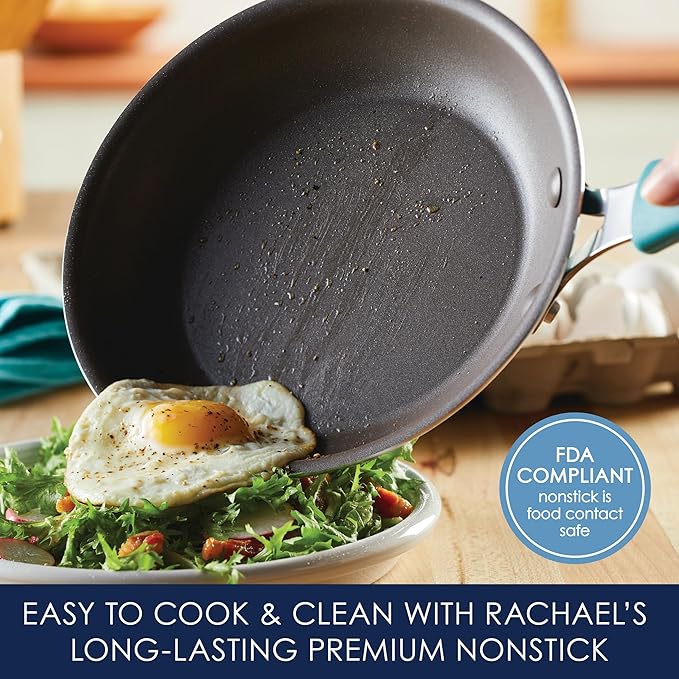 Rachael Ray Cook + Create Nonstick Frying Pan/Skillet, 8.5 Inch, Agave Blue - Image 3