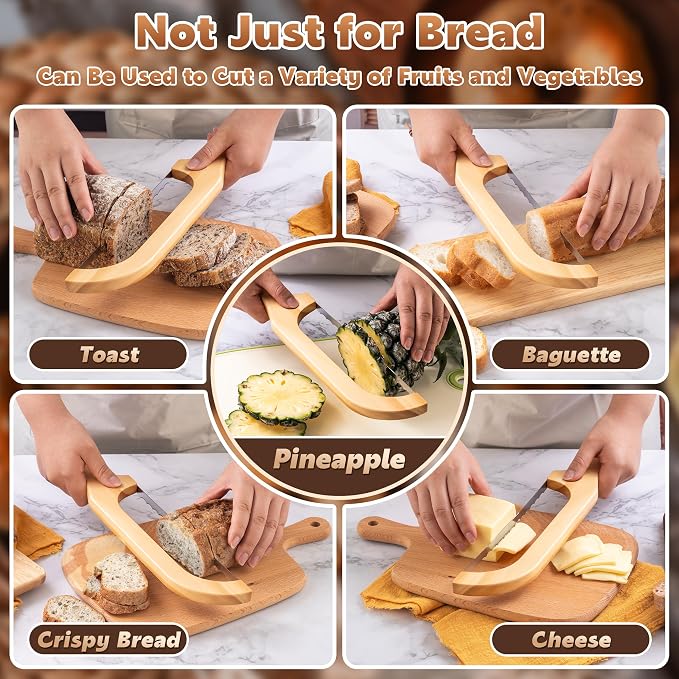Bread Knife for Homemade Bread, 14.5" Wooden Sourdough Bread Knife, Sourdough - Image 7