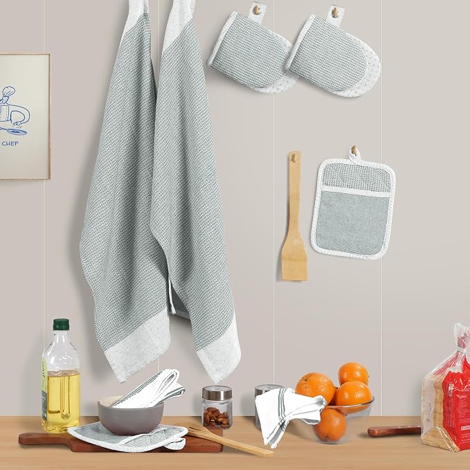 Casa Platino 8-Piece Mini Oven Mitt & Pot Holder Set – 500°F Heat Resistant - Image 5