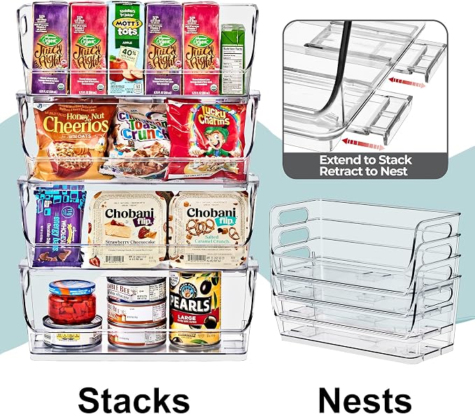Sorbus Stackable Storage Bins Open Front, Pantry Bins - Image 6