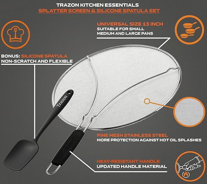 Grease Splatter Screen for Frying Pan 13 inch - Image 2