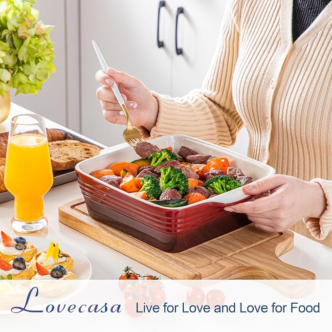 LOVECASA 8x8 inch Baking Pan, 2 Quart Square Cake Pan Baking Dish - Image 3