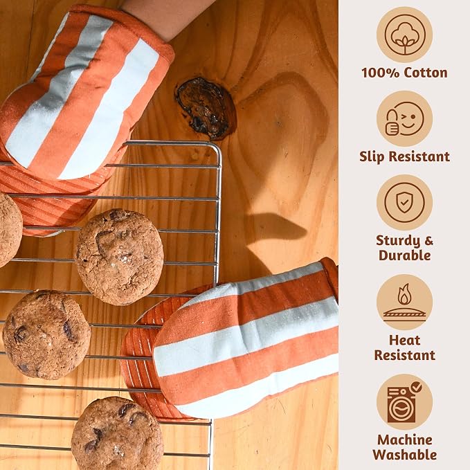 Folkulture Mini Oven Mitts | Heat Resistant 5.75"x9" - Image 2