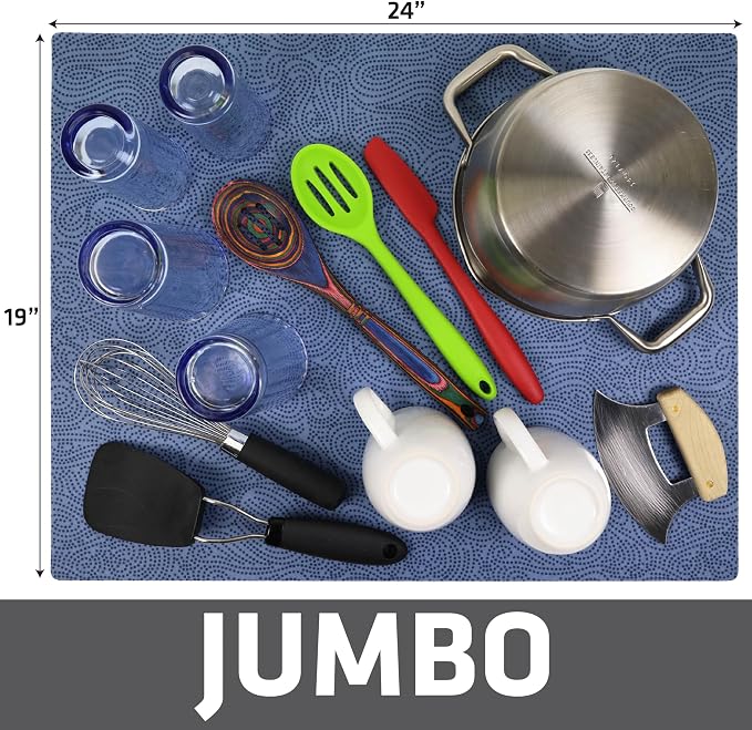 Drymate Jumbo XL Dish Drying Mat, Low-Profile, Super Absorbent, Quick Dry Fabric - Image 5