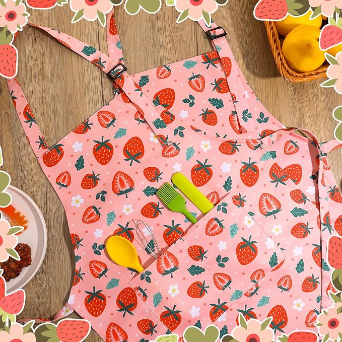 2 Pack Kids Apron, Cute Cooking Aprons, Waterproof Art Apron - Image 5
