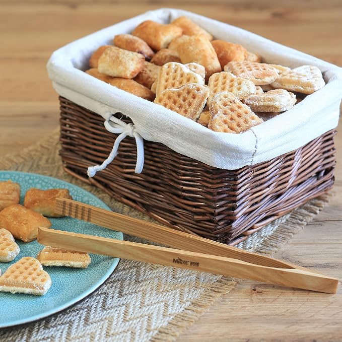 4 Pcs Wooden Toaster Tongs | 10-Inch Premium Ashwood Kitchen Utensils | - Image 7
