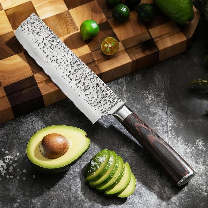 imarku Nakiri Knife, 7 Inch High Carbon Stainless Steel Japanese Chef Knife - Image 3
